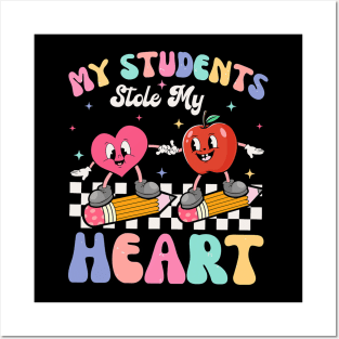 Teacher Valentines Day Retro My Students Stole My Heart Posters and Art